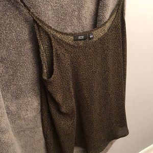 A green subtle leopard print tank top